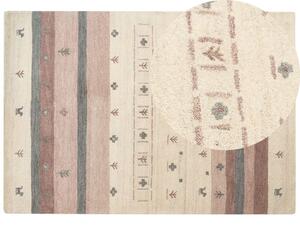 Bézs és barna gabbeh gyapjúszőnyeg 160 x 230 cm KARLI