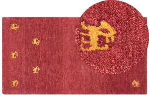 Piros gabbeh gyapjúszőnyeg 80 x 150 cm YARALI
