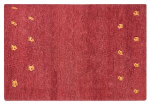Piros gabbeh gyapjúszőnyeg 140 x 200 cm YARALI