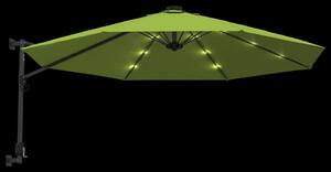 VidaXL almazöld LED-es falra szerelhető napernyő 290 cm