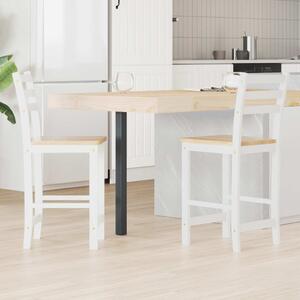 Étkező Székek 2 pcs Tömör Gumi Fa Fehér 40 x 47,5 x 99,5 cm