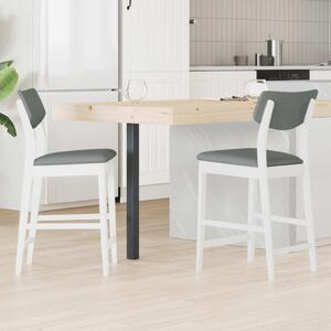 Étkező Székek 2 pcs Fehér 48 x 49 x 95 cm Tömör Gumi Fa