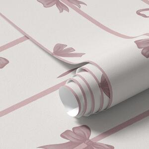 Tapéta Rózsaszín masnik szalagokkal világos háttér előtt, Tapétá geometria, Tapétá geometria csíkok, a01074 : Uwalls.hu