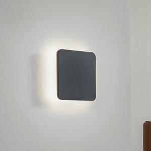 Lucande LED-es fali lámpa Elrik, fekete, 22 cm magas, fém