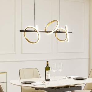 Lucande LED-es függőlámpa Madu, fekete, fém, 92,5 cm hosszú, Fekete, Nappali / Étkező, fém, Modern