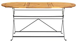 VidaXL ovális tömör akácfa kerti asztal 160 x 85 x 74 cm