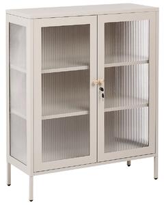 Üveges vitrin HARLYN 90 cm Fém Bézs