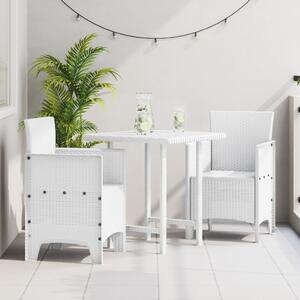 Kerti Szék 2 Darabos Szett Fehér Műanyag Rattan Stílus Standard