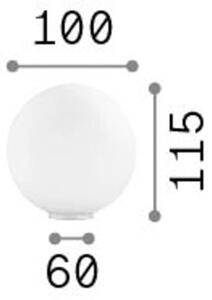 Ideal Lux Mapa asztali lámpa, Ø 10 cm, opál üveg, fehér, gömb alakú