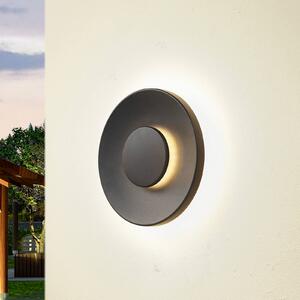 Lucande LED kültéri fali lámpa Kayana, fekete, alumínium, 24 cm