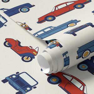 Tapéta Színes retro autók és robogók, Tapétá vintage stílusban, a01178v2 : Uwalls.hu
