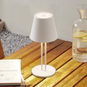 Lindby LED-es újratölthető asztali lámpa Janea TWIN, fehér, fém