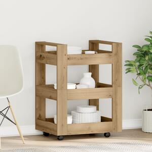 VidaXL Konyhai Kocsi Kézműves Tölgy 60x45x80 cm Műanyag