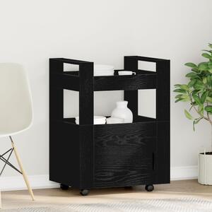 VidaXL Konyhai Kocsi Fekete Tölgy 60x45x80 cm Mérnöki Fa