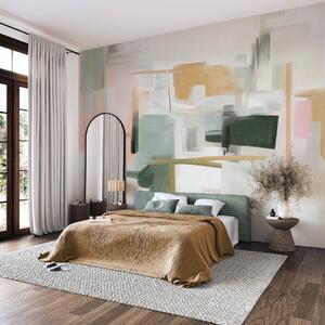 Fotótapéta Absztrakt, minimalista festészeti stílus, lágy pasztell színekkel, geometrikus alakzatokkal, Fotótapéta absztrakt, w09828 : Uwalls.hu