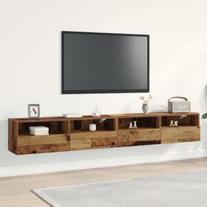 TV Fali Szekrények 2 db Régi Fa 100x30x30 cm Mérnöki Fa