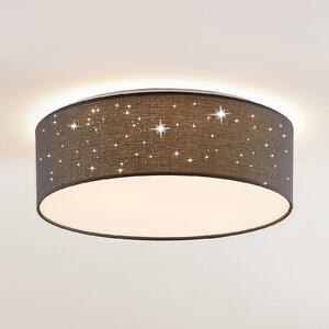Lindby LED mennyezeti lámpa Ellamina, Ø 40 cm, sötétszürke, textil