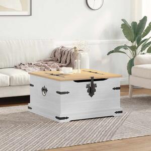 Storage box polcokkal Fehér 78 x 78 x 45 cm Tömör fenyőfa