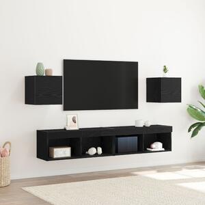 Fali TV Szekrény 2 pcs Fekete Tölgy 30,5 x 30 x 30 cm