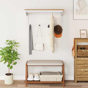 Kabáthorog HILL Fehér és mézbarna 90 x 35 x 41.5 cm Tömör fenyő
