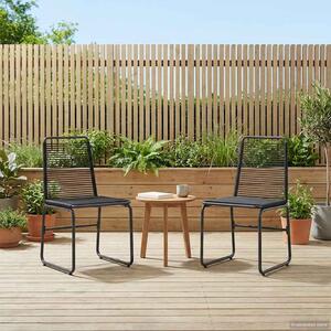 VidaXL Kerti székek 2 pcs Fekete 48 x 55 x 89,5 cm Rattan