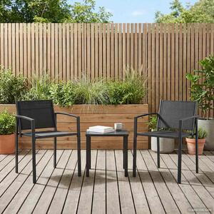 VidaXL Kerti székek 2 pcs Fekete és Antracit 53,5 x 59 x 77 cm