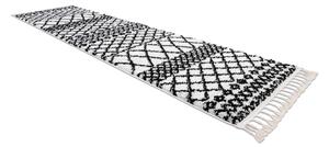 Fekete-fehér BERTY geometrikus mintás futószőnyeg Méret: 60x250 cm