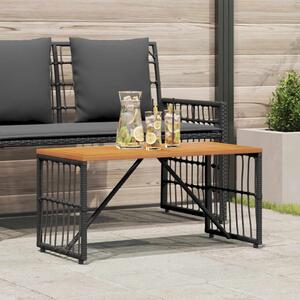 VidaXL Kültéri Asztal Fekete 80 x 40 x 40 cm Acél és poli rattan