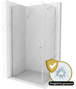 HD Mateo 80x120 aszimmetrikus szögletes nyílóajtós zuhanykabin 6 mm vastag vízlepergető biztonsági üveggel, krómozott elemekkel, 195 cm magas
