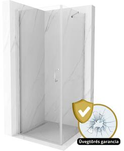 HD Mateo szögletes nyílóajtós zuhanykabin 6 mm vastag vízlepergető biztonsági üveggel, krómozott elemekkel, 195 cm magas