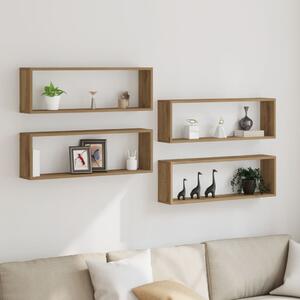 Falpolcok Falra szerelhető 4 pcs Művészi tölgy 80 x 15 x 26 cm