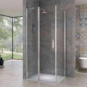 HD London 80x100 aszimmetrikus szögletes nyílóajtós zuhanykabin 6 mm vastag vízlepergető biztonsági üveggel, krómozott elemekkel, 195 cm magas