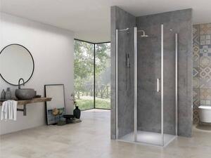 HD London 120x80 aszimmetrikus szögletes nyílóajtós zuhanykabin 6 mm vastag vízlepergető biztonsági üveggel, krómozott elemekkel, 195 cm magas