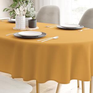 Goldea pamut asztalterítő - mustárszínű - ovális 120 x 160 cm