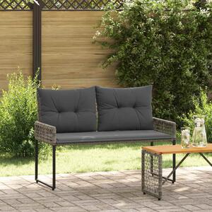 VidaXL Kerti pad párnával Szürke 118 x 55 x 82 cm PE rattan és szövet