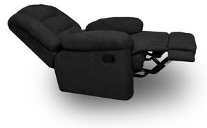 Relax fotelágy, lábtartóval, dönthető háttámlával - Fekete