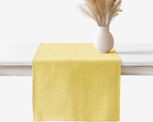 Goldea lenvászon keveréket tartalmazó asztali futó - sárga 35x140 cm