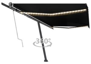 VidaXL antracitszürke szélérzékelős és LED-es napellenző 500x300 cm