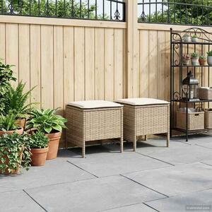 VidaXL Kerti lábtartó 2 Darab Beige és krém 38 x 38 x 45 cm PE Rattan