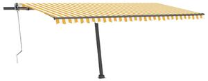 VidaXL sárga-fehér szélérzékelős és LED-es napellenző 500x300 cm