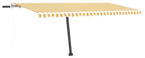 VidaXL sárga-fehér automata póznás napellenző 500x300 cm
