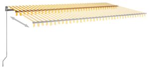 VidaXL sárga-fehér automata póznás napellenző 600 x 300 cm