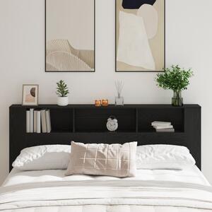 VidaXL Fejtámla Szekrény Fekete Tölgy 200x18,5x104,5 cm