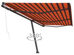 VidaXL narancssárga-barna automata póznás napellenző 600 x 300 cm