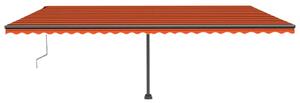 VidaXL narancssárga-barna szélérzékelős és LED-es napellenző 600x300cm