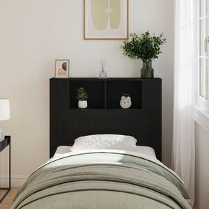 VidaXL Fejtámla Szekrény Fekete Tölgy 100x19x104,5 cm Rétegelt Fából