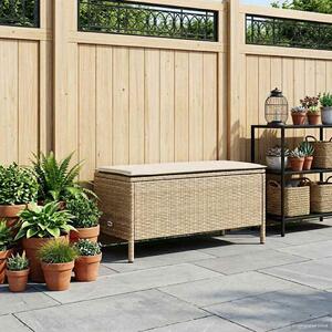 VidaXL Kerti lábtartó párnával Beige és krém 80 x 38 x 42 cm PE Rattan