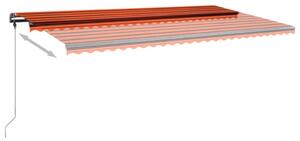 VidaXL narancs-barna kézzel kihúzható póznás napellenző 600 x 300 cm