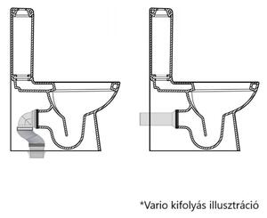 Duru perem nélküli mély öblítésű monoblokkos WC öblítőszeleppel + tartály