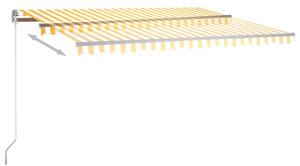 VidaXL sárga-fehér automata póznás napellenző 400 x 350 cm